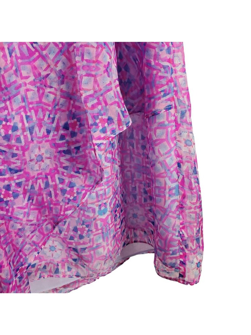 Sundance Size 8 Dress Silk Chiffon Sleeveless Sheer Mosaic Overlay Boho Festival - Picture 6 of 11